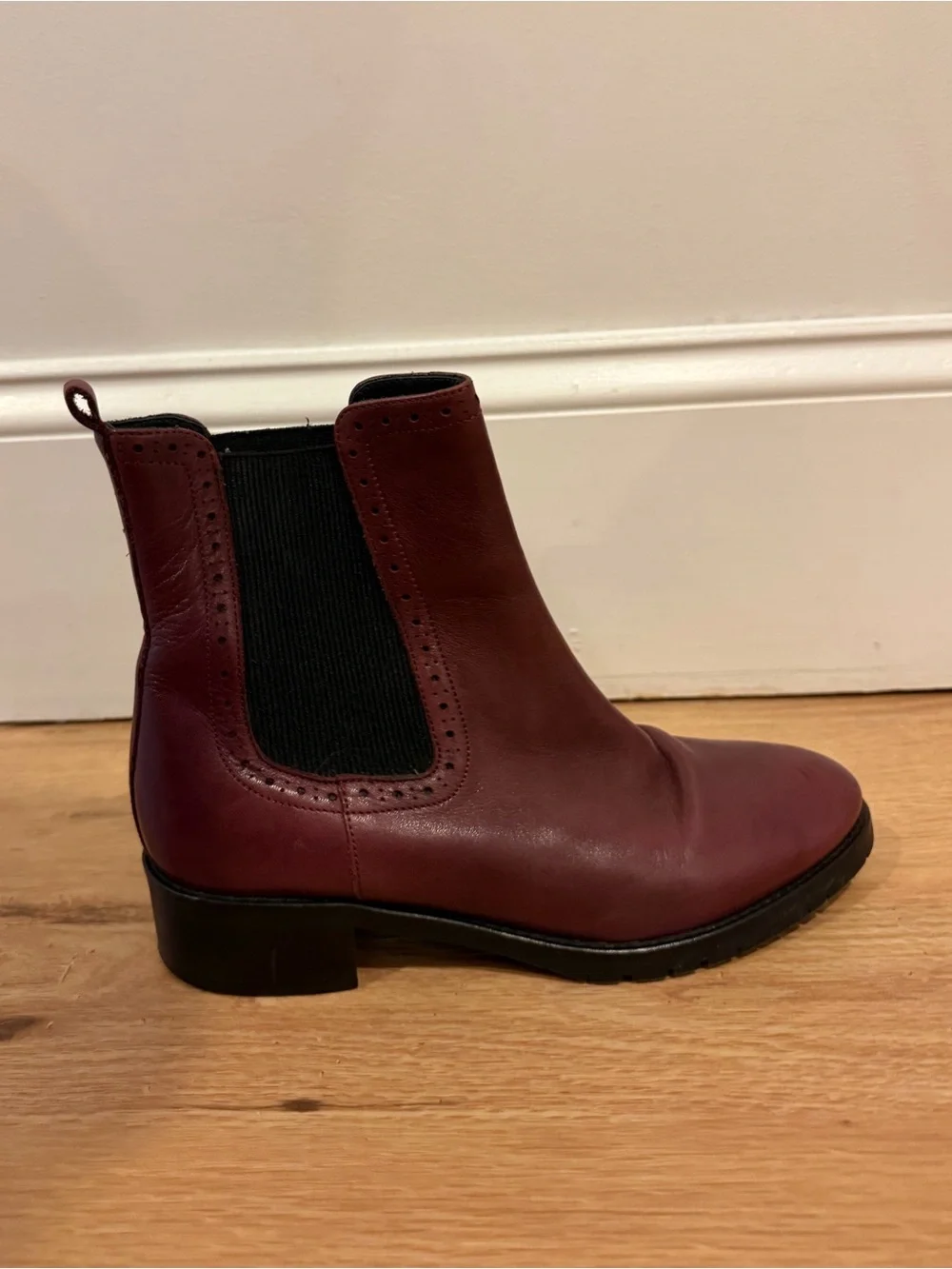 Barbara Barbieri Oakbark Red Leather Pull On Chelsea Ankle Boots